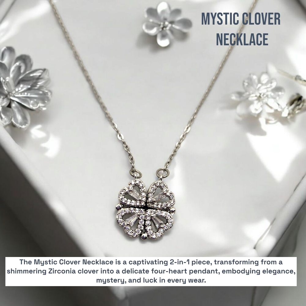 Mystic Clover Silver Necklace